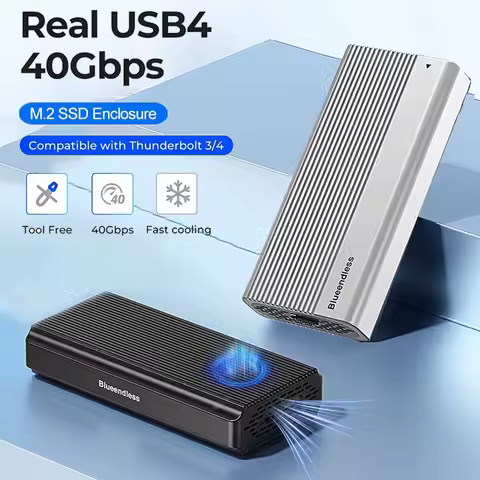 40Gbps M.2 NVMe Enclosure with Cooling Fan Anti-Drop M.2 SSD Case for Mac Mini M4 MacBook Pro M.2 En