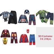 3D Costume Spider.Captain .Iron man.Batman.hulk for kids 2-9yrs