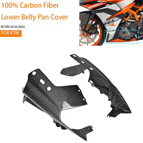 Motorcycle For KTM RC390 2018-2024 100% 3K Dry Carbon Fiber Lower Belly Pan Cover Guard Protector Pa