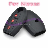 3 Button Silicone Key Case Fob For Nissan Micra Juke Note Tiida Wingroad NV200 Leaf Cube Remote Key Cover Skin Shell A02