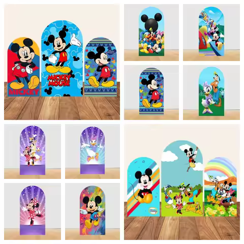 Mickey Mouse Donald Duck Children's Customized Arched Cover Background Birthday Party Gift Photograp