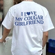 Boyfriend Gift "I Love My Cougar Girlfriend" Funny Graphic Print Men's T-Shirt