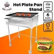 BBQ Store New STAINLESS STEEL Gas Stove Stand + Rectangular Roti Canai Hot Burger Plate Pan Kuali Le