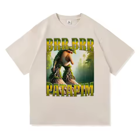 Bombardiro Crocodillo T Shirt Men Vintage Funny Italian Brainrot Meme T-Shirt Cool Brr Brr Patapim T