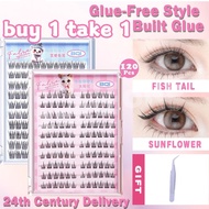 BQI 120-100 Cluster False Eyelashes Glue Free Self Adhesive Fox Lashes Lashes Reusable