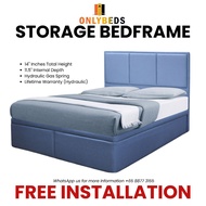 16 Inches Storage Bed 011 - Velvet  - Available in single/supersingle/queen/king