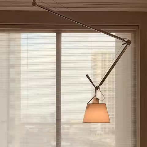 Cloth Lampshade Chandelier Restaurant Office Bar Hanging Light Fixtures E27 Bulb Silver Metal Rotata