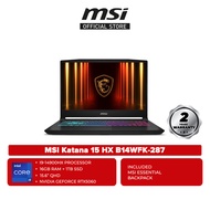 MSI Katana 15 HX B14WFK-287 15.6'' QHD 165Hz Gaming Laptop ( i9-14900HX, 16GB D5, 1TB SSD, RTX5060 8