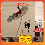 Rèm trúc in tranh nghệ thuật trang trí cafe phòng trà trà đạo ban thờ 1K 1k