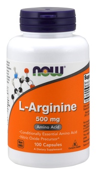 Arginine 500mg Capsules, 100 CT NOW FOODS Arginine 500mg Capsules, 100 CT