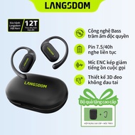 Langsdom TS19 Bluetooth Headset, Bluetooth 5.4, 12mm Surround Bass Sound, 7.5h Battery, ENC Micropho