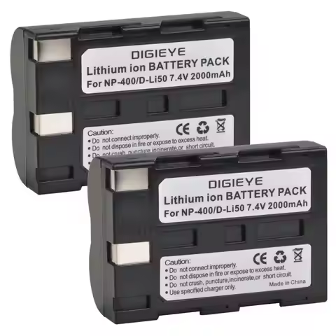 2000mAh NP-400 D-Li50 Battery for Pentax K10D K20D, Konica Minolta DiMAGE A1, A2, Dynax 5D, 7D, Maxx