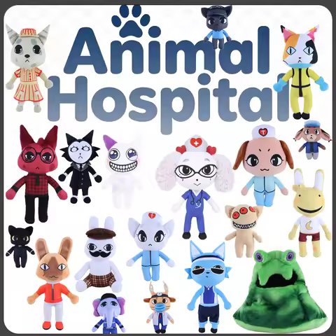 Hot Animal Hospital Plush Toys Ratthew Shopkeeper Nurse Slimebert Barney Secret Agent Ron Dr. Harlow
