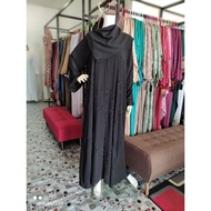 [READY STOCK MALAYSIA] ABAYA KAIN SIFON SULAM MANIK DEPAN BELAKANG. ABAYA EKSKLUSIF.