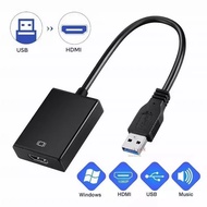 Adapter Converter 2 in 1 USB 3.0 to HDMI HDTV Cable 1080P Video Audio Converter DP dari Laptop Komp
