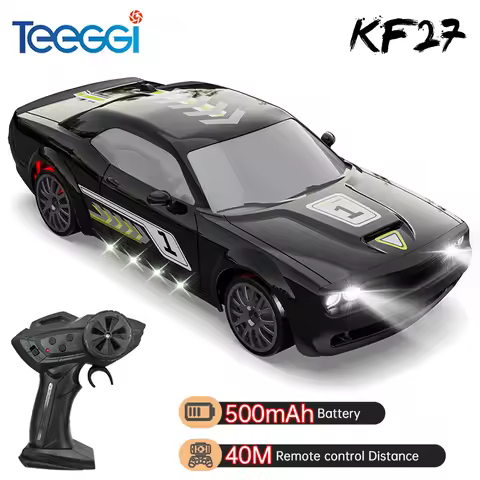Teeggi 2.4G RC CAR With LED Light 4WD Remote Control Drift Cars Professional Racing Toys for Childre