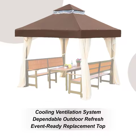 Gazebo Cover Parasol Replaceable Cloth Canopy Top Cover Replacement Four-Corner Tent Cloth Garden Ga