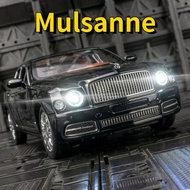 1/24 Mulsanne ล้อแม็กรถยนต์รุ่นจำลองโลหะหล่อสี่ล้อช็อกดึงกลับยานพาหนะรุ่นเด็กของเล่นของขวัญคอลเลกชัน