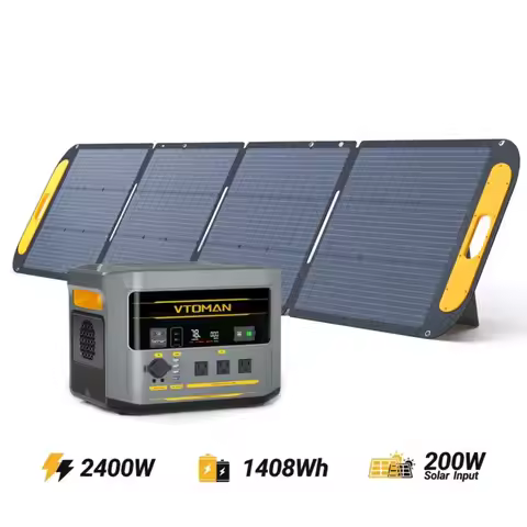 100% NEW DEAL FlashSpeed 2400 Portable Power Station With 2x 200W Pro Solar Panel 1408Wh LiFePO4 Bat