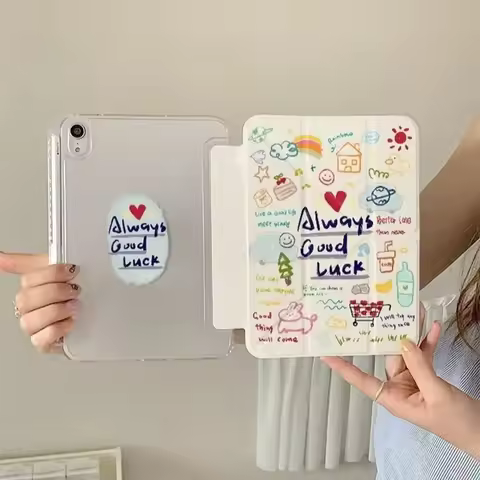 Cartoon Cute Love Graffiti House For iPad Pro Air 13 11 M5 M4 M3 M2 2 1 11th A16 12.9" 10 9 8 7 6 5