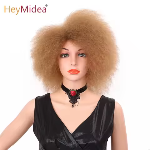 Wig Afro Curly Afro Kinky Curly Wig for Black Women 6inch Short Curly Wigs Synthetic Wigs Heat Resis