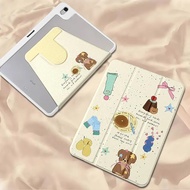case iPad Air7 Air6 Gen11 ที่ใส่ปากกา ลูกสุนัขโบว์ริบบิ้น เคสiPadหมุน 360° Gen10 Air5