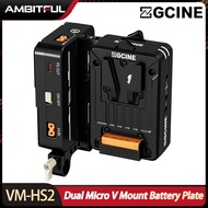 ZGCINE VM-HS2 Hot Swap/Shark Fin Dual Micro V Mount Battery Plate With 15MM Rod Clamp standard V bat