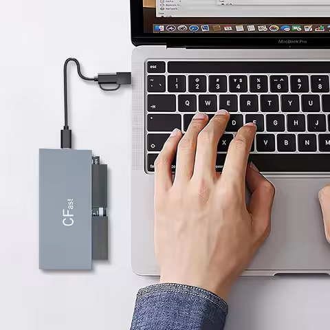 CFast Card Reader Read 6 Cards Simultaneously Memory Stick Pro Duo Adapter 5Gbps USB 3.0 USB C for C