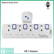 D-303N/ D-304N 3Way/ 4way/ 3 Gang/ 4Gang T-Adaport Adaport 3pin Socket Extension Plug Neon Indicator