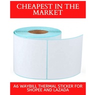 A6 Waybill Thermal Sticker 100x150MM 500sheets Roll Pad A6 Thermal Sticker