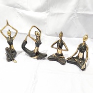 Lady Yoga meditation decoration sculpture made from brass Abstract meditation Yoga Statue