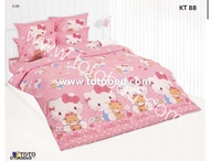 TOTO ผ้าปูที่นอนครบเซ็ต 3.56 ฟุต (ไม่รวมผ้านวม) ลายคิตตี้ ลิขสิทธิ์แท้ TOTO 100%