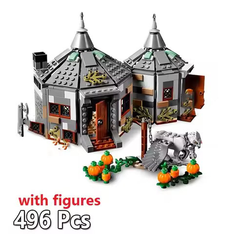 520pcs Magical World of Wizards Hagrid Hut Buckbeak Rescue Harris House 11343 Building Blocks Toys C