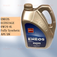 ENEOS 0W20 4 LITER ECOSTAGE FULLY SYNTHETIC ENGINE OIL.API:SN. 4L 0W-20