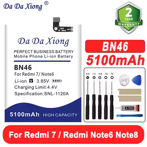 Battery BN46 5100mAh For Xiaomi Redmi Note 8 8T Redmi 7 Redmi7 Note 6 Note6 Mobile Phone Battery