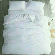 PLAIN WHITE HOTEL BEDSHEET + BEDCOVER - 90x200x20cm