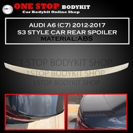 AUDI A6 C7 2012-2017 S3 STYLE CAR REAR TRUNK SPOILER DUCKTAIL ABS SKIRT LIP BODYKIT