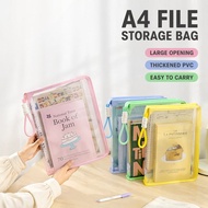 A4 File Storage Bag Beg Dokumen With Handle Thick Waterproof Zipper Book Organizer Office