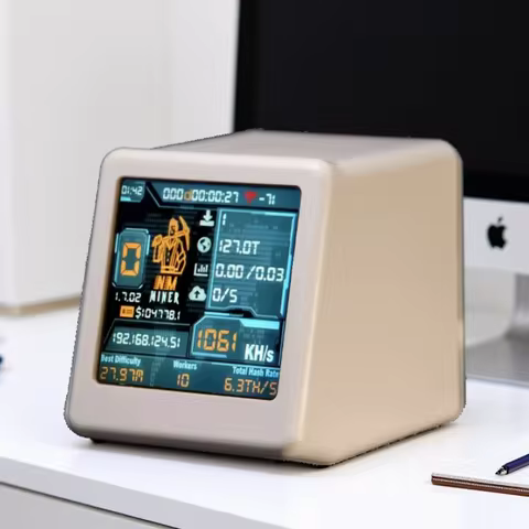 Solo Lottery BTC Miner for computer nerd Smart TV Hashrate1060KH/s ESP32 gift home silent Desktop Cl