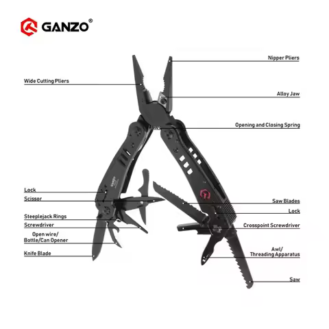 Ganzo G302 G302B G302H Multi pliers 26 Tools in One Hand Tool Set Screwdriver Kit Portable Folding K