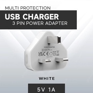 High Quality 3Pin Power Adapter USB Charger 5V1A 5V2A UKCA/CE/ROHS certified