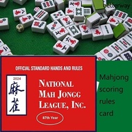 Betterway 1 Set 2024 Mahjong Score Card National Mahjong League Official Standard Hands And Rules Mah Jongg Paper Scorecard Mahjong Instruction Card