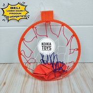 Children's basketball toy with basketball hoop