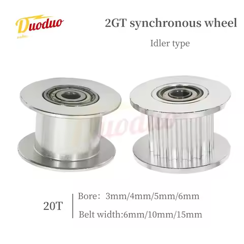 3D Printer Parts GT2 2GT Timing Pulley idler pulley Silver 20 Teeth AF Type Bore 3/4/5/6mm For width