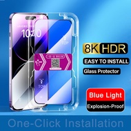 [ Fast Install ] Full Cover Tempered Glass for Xiaomi 13 Mi 9T 10T 12T Pro Redmi Note 12 Pro Plus 5G 11 11S 10 10S 9 9S 13C 12C 10C A3 Poco F6 X6 M6 M5s C65 X5 C40 F2 Pro Poco F3 Anti Purple Blue Light Screen Protector with Black Border Privacy Film