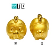 LITZ 999 (24K) Gold Zodiac Rooster Charm 生肖鸡 EPC0999 <1.05g+/->