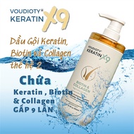Chai Dầu Gội và Xả Voudioty Keratin X9 Biotin Collagen-Dưỡng Tóc mềm mượtPhục hồi hư tổn 500ml