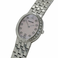 Seiko Credor Signo 5A70-0BP0 GSWE855 女士手錶，粉紅色貝殼和鑽石，石英機芯，不鏽鋼，銀色，拋光