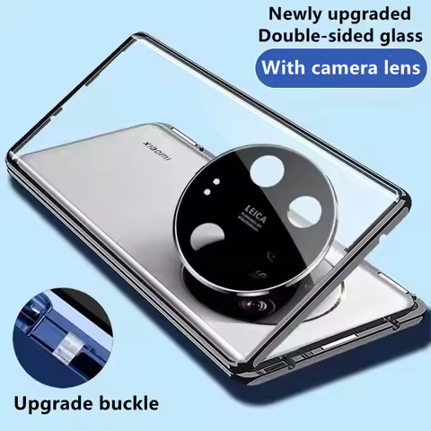 360 Tempering Glass Case For Xiaomi Mi 15 14 13 Ultra Magnetic Double Sided Glass Lens Protector Mi 