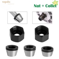 GORROS Collet Chuck, Carbon Steel With Nut Router Collet Chuck Adapter,  6mm 6.35mm 8mm Electric Rou
